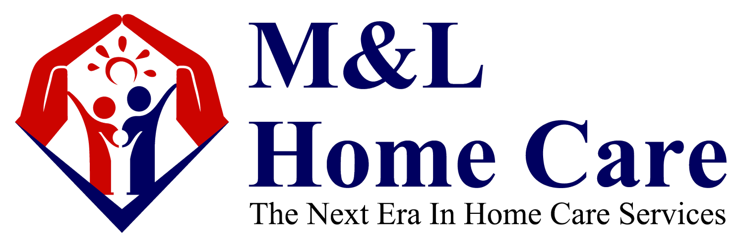 ML+Logo - Modern Work Suites & Studios M&L Home Care logo with red hands forming a protective diamond around a blue family figure and the slogan 'The Next Era In Home Care Services'.
