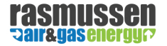 Rasmussen Air and Gas Logo - Modern Work Suites & Studios Rasmussen Air & Gas Energy logo: 'rasmussen' in gray, 'air & gas' in blue, and 'energy' in green.