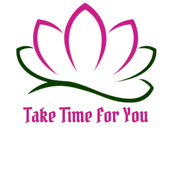 rs=w_700cg_true - Modern Work Suites & Studios Logo of 'Take Time For You' featuring a stylized pink lotus with a green stem and the brand name in magenta font.